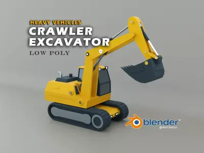 Crawler Excavator - Heavy Vehicle Free low-poly 3D model