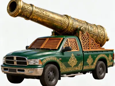 Royal Artillery Pickup Truck 3D Model Low-poly 3D model