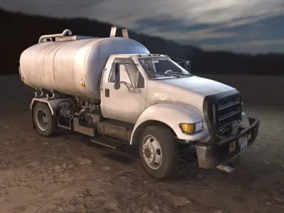 Water Truck Game Ready PBR Textures Low-poly 3D model