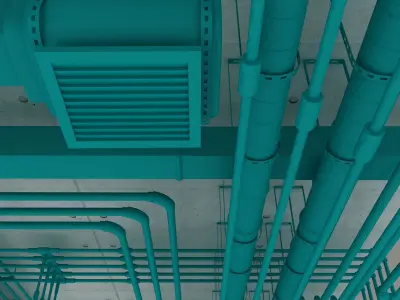 Pipes industrial ceiling 3D model purchase