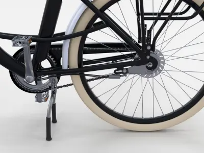 City Bicycle Black 3D model
