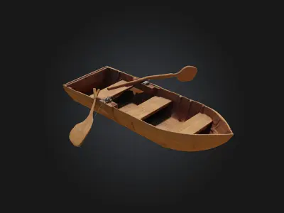 Rowboat Tranquility  Drift into Calm Waters 3D model