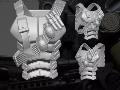 Shadowreaper Bandolier V2 3D printable File for Action Figures 3D print model