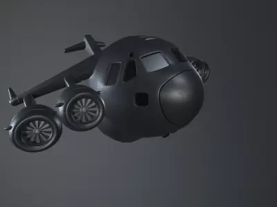 Plane Egg Boeing C17 Low-poly 3D model