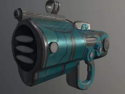 Futuristic Cannon Gun Low-poly 3D model