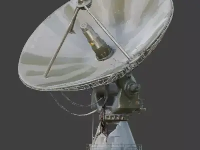 Abandoned High Tech Military Radar Dish 3D Model Low-poly 3D model