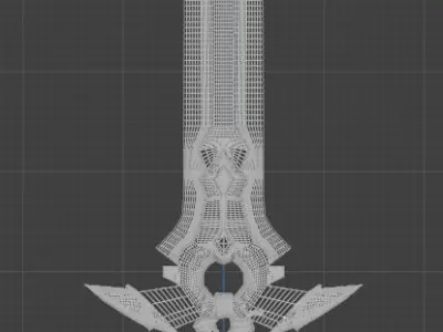 sci-fi Low poly Sword Low poly Katana Low-poly 3D model