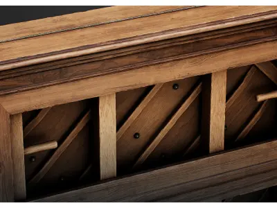 Vintage Upright Saloon Piano Set 3D model