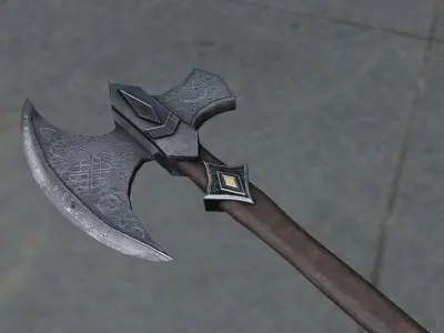 Celestial Crescent The Radiant War Axe Low-poly 3D model