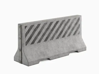 Large Concrete Barrier 01 Low-poly 3D model