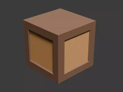 Game Ready Lowpoly Prop Wooden Crate Box Low-poly 3D model