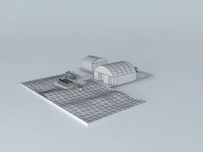 Warehouse building with roof Free 3D model