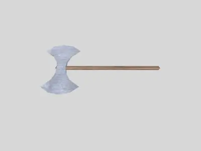 low poly medieval axe 1 Low-poly 3D model