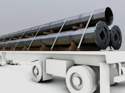 CARGO MODELS FOR TRUCK TRAILER-Polygon Pole Type-3-1 3D model