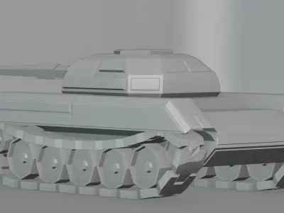 T55 - Stylized Tank 3D Model Free low-poly 3D model