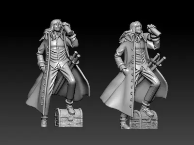 Captain John - Rocks Pirates - ONE PIECE - split part 3D print model