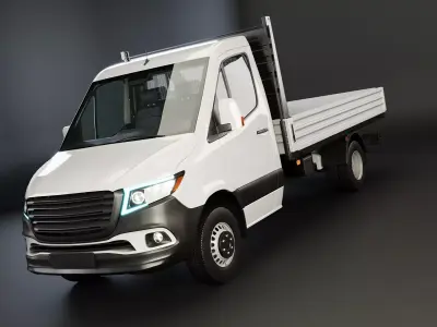 Modern Utility Pickup Truck Low-poly 3D model