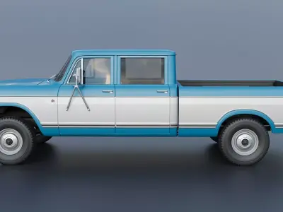 International Pickup Crew Cab 1974 3D print model