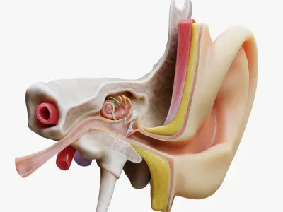 Ear Anatomy Structure Open 3D model