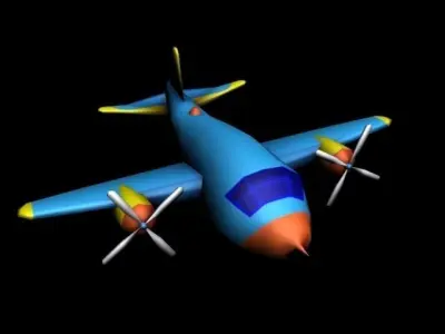 Cartoon Airplane Low-poly 3D model by V5