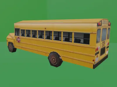SCHOOL BUS - LOW POLY - PS1 RETRO STYLE Low-poly 3D model