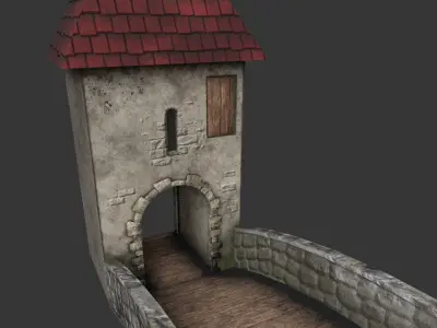 Fantasy Bridge Low-poly 3D model