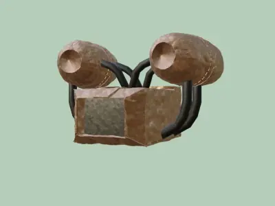 robots wooden box Free low-poly 3D model