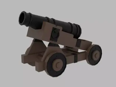 Cannon Low-poly 3D model 10