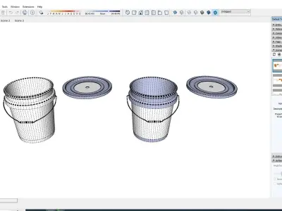 Buckets - Plastic  Low-poly 3D model