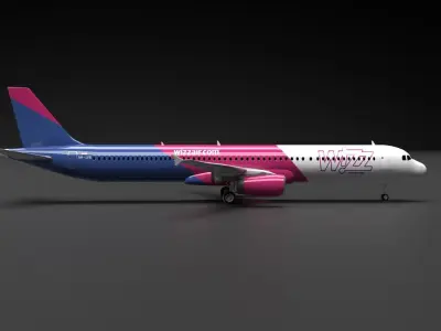 Airbus A321 WizzAir Livery 3D model