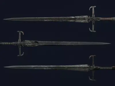 Cursed Maiden Knight Sword Low-poly 3D model