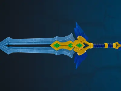 Crystal Sword Low-poly 3D model purchase