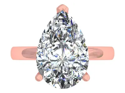 Pear Stone Solitary Ring 3D print model purchase