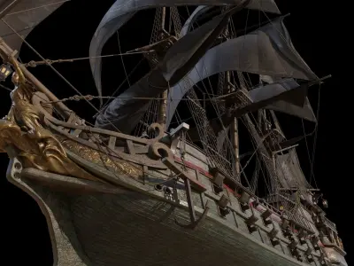 Pirate Ship with PBR Textures 3D model
