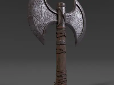 Viking Battle Axe Low-poly 3D model buy