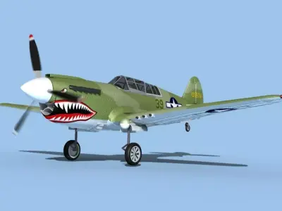 Curtiss P-40N Warhawk V01 USAAF 3D model