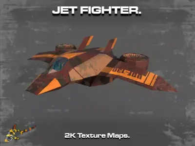 JET FIGHTER Low-poly 3D model get