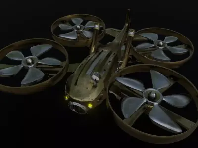 Steampunk Drone Low-poly 3D model purchase