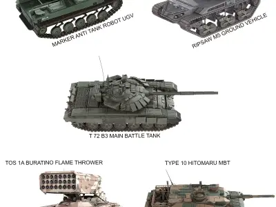 5 Military Vehicles Collection v16 Free 3D model