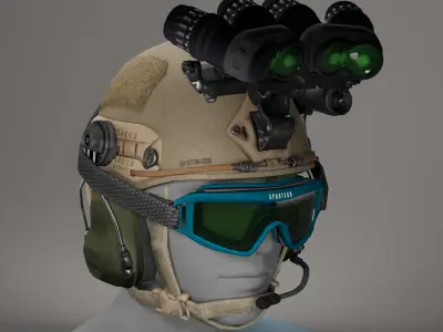 Advanced Combat Helmet 3D Model Military Tactical Helmet Low-poly 3D model
