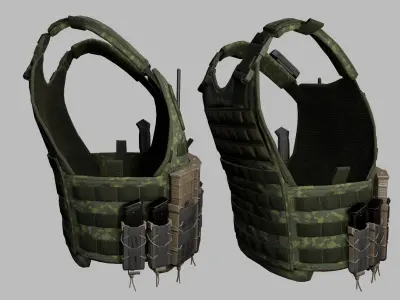 Tactical Vest Low-poly 3D model 3