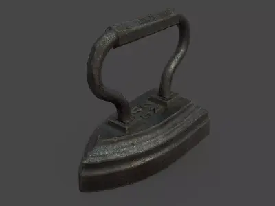 Small Old Antique Iron Low-poly 3D model