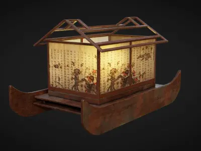 Lantern Boat Low-poly 3D model