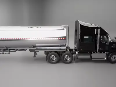 Generic Semi Truck Sleeper with Tanker Trailer 3D model