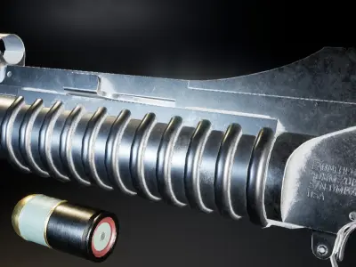 AAA M203 Under barrel Grenade launcher Game Ready PBR Low-poly 3D model