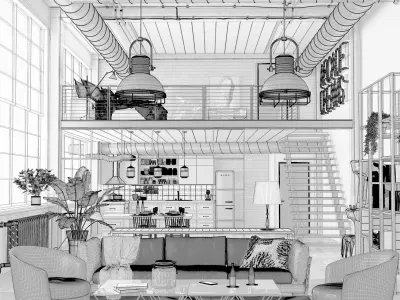 Industrial loft 3D model get