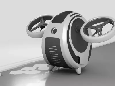 sci-fi drone 3D model 5