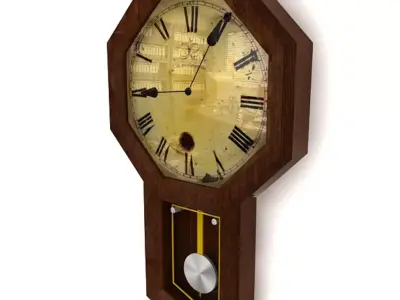 Historical clock Low-poly 3D model