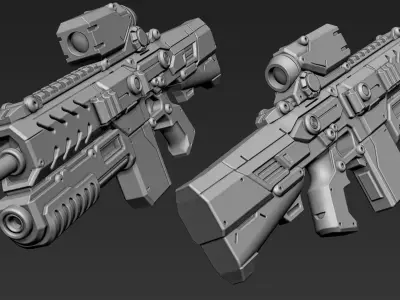 3D Printable Sci-Fi Weapon Part 11 3D model