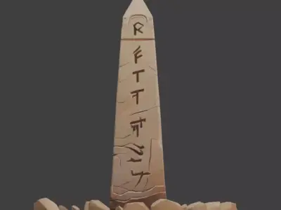 Floating Stone Obelisk 3D Model V01 Low-poly 3D model
